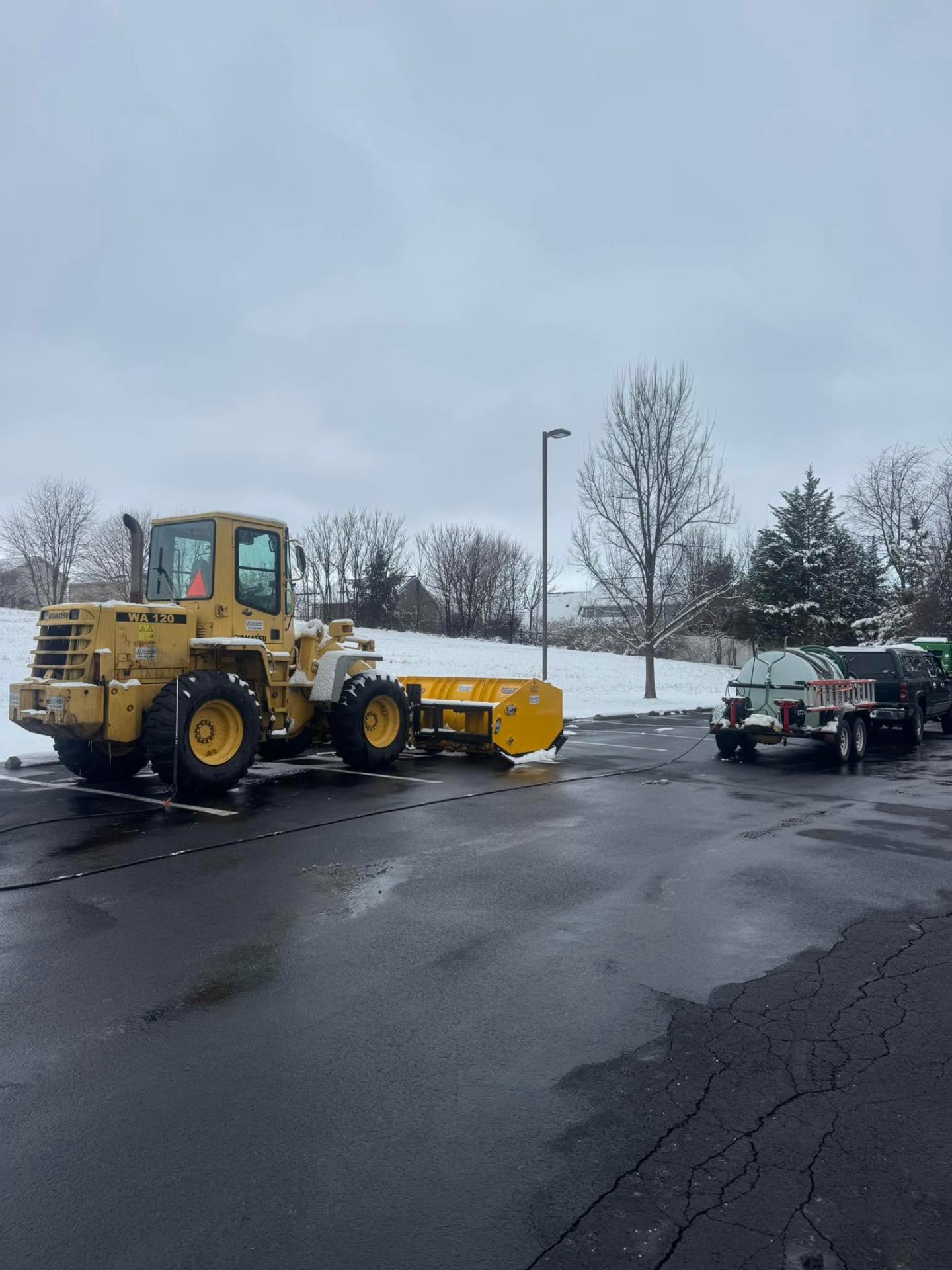 Snow removal with wheel loader
